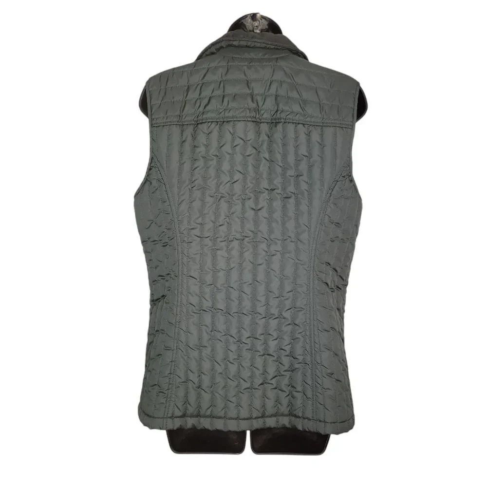 Dennis Basso Water Resistant Quilted Moto Vest Size Medium